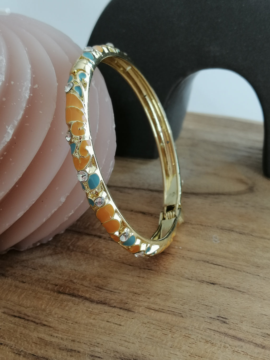 Capucine "moutarde et turquoise"