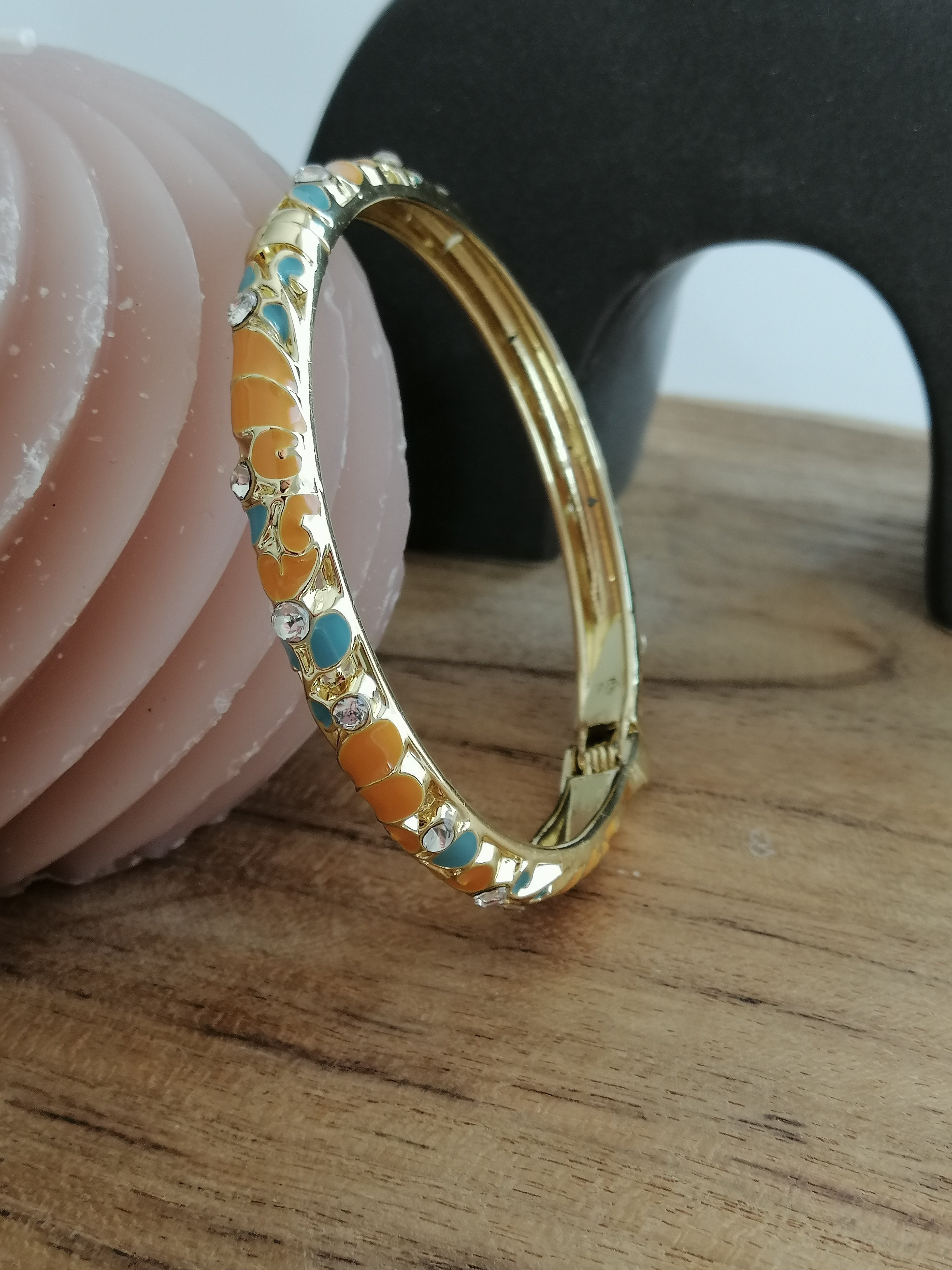 Capucine "moutarde et turquoise"